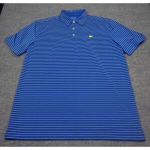 Masters Tech Shirt Mens XL Blue Striped Performance Polo Augusta National
